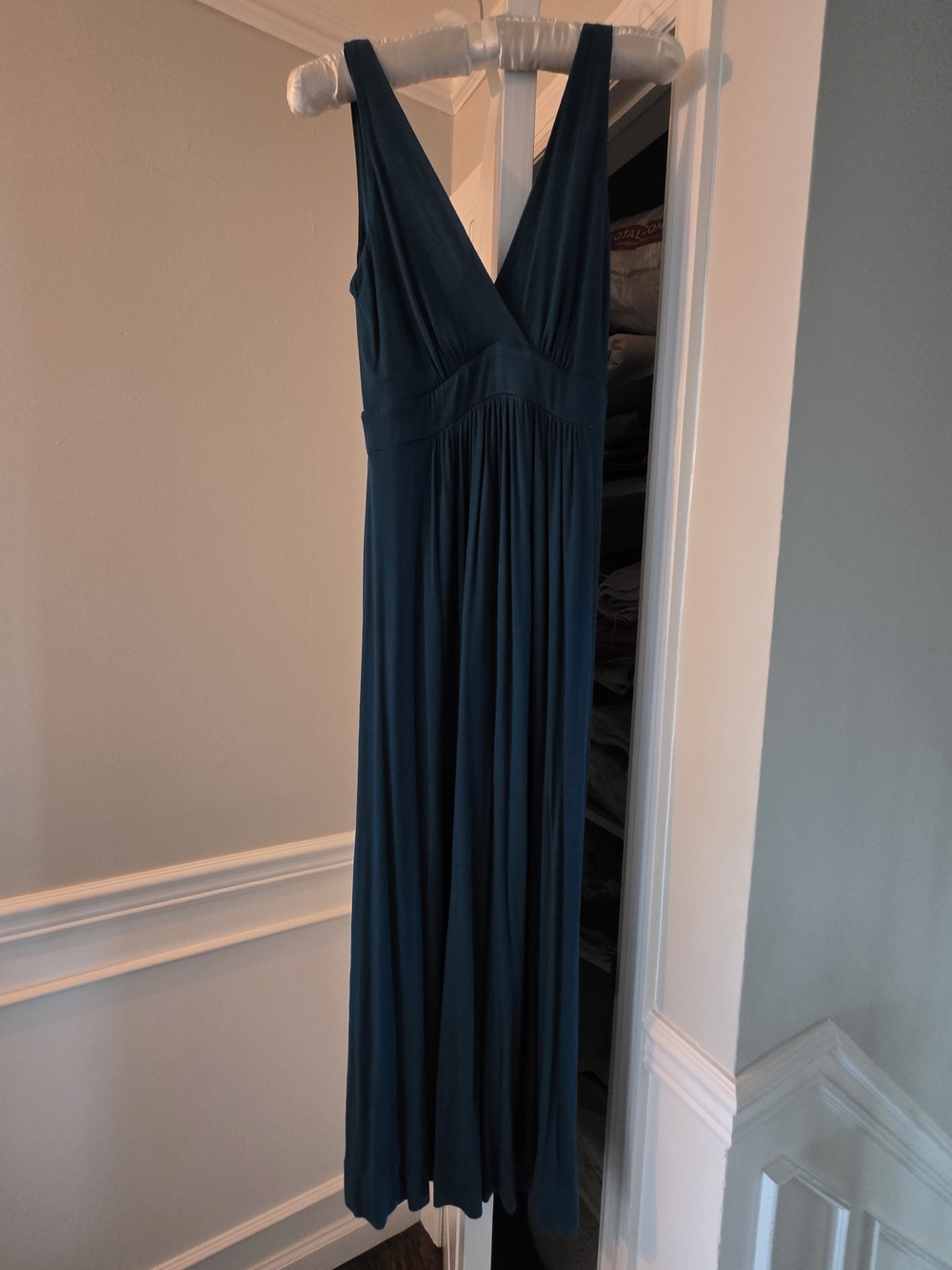 Loveappella Deep Teal V-Neck Sleeveless Maxi Dress